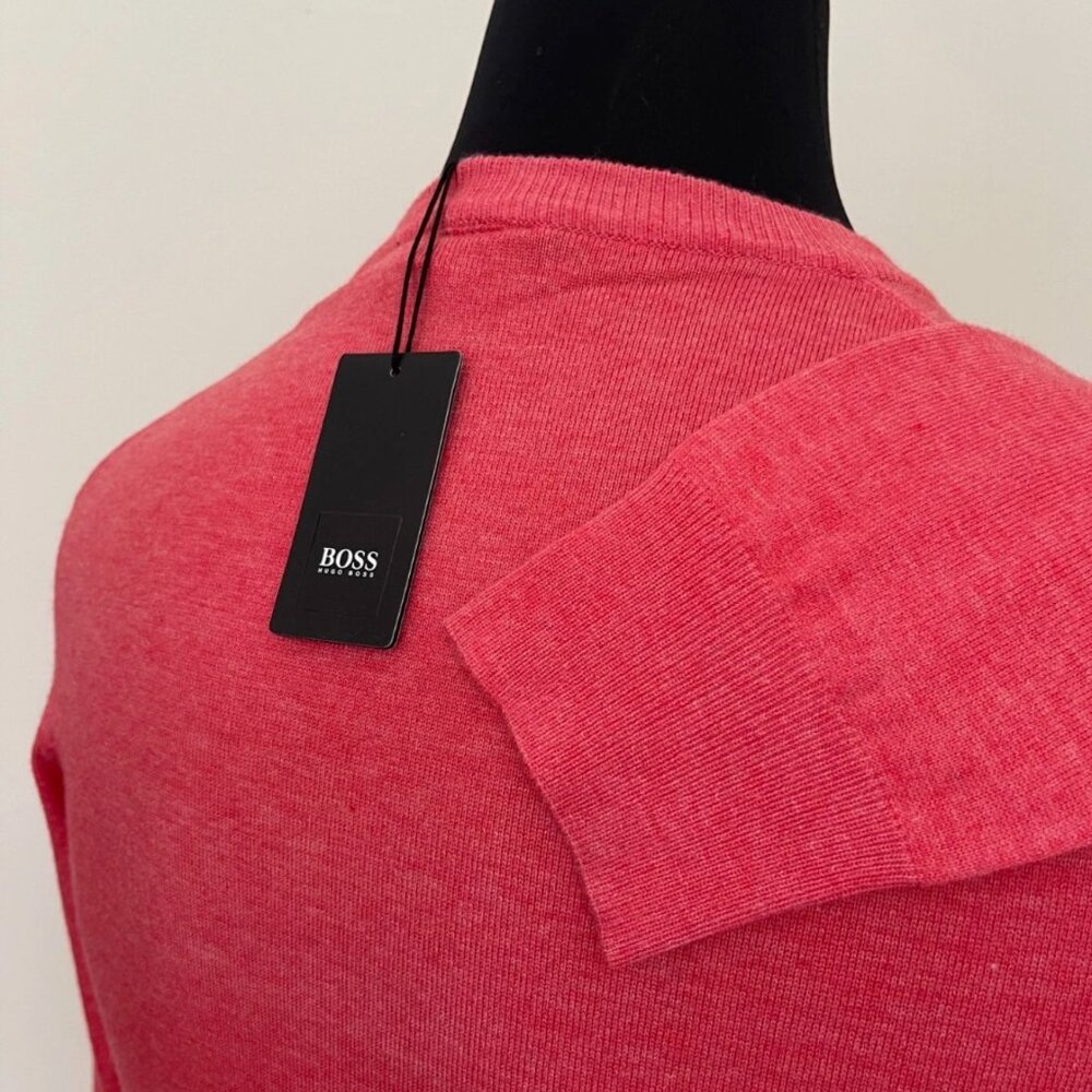 New Hugo Boss Sweater V Neck Pink Sweater